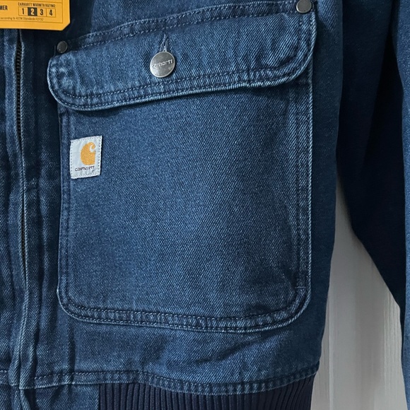 Carhartt Denim Sherpa Lined Jacket Womens - Picture 3 of 5